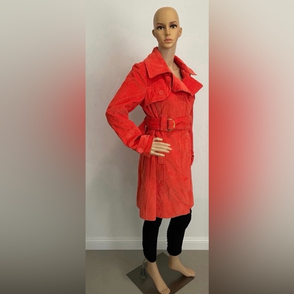 Orange Collared Bebe Midi Belted Petticoat Jacket - Picture 4 of 7